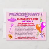 PRINSES uitnodiging leuk sprookje verjaardag uitno (Voorkant)