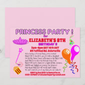 PRINSES uitnodiging leuk sprookje verjaardag uitno (Voorkant / Achterkant)