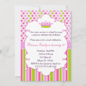 Prinses Uitnodiging Meisje Verjaardagsfeest Groen (Voorkant)