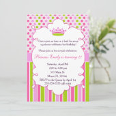 Prinses Uitnodiging Meisje Verjaardagsfeest Groen  (Staand voorkant)