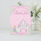  prinses, Unicorn & Castle Dank je Bedankkaart (Staand voorkant)