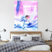 prinses Unicorn, groot, uitgerekt canvas Afdruk (Insitu (Slaapkamer))