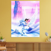 prinses Unicorn, groot, uitgerekt canvas Afdruk (Insitu (Woonkamer))