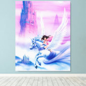 prinses Unicorn, groot, uitgerekt canvas Afdruk (Insitu (Houten vloer))