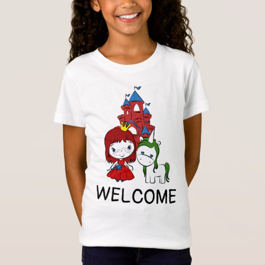 Prinses, Unicorn, Welkom grappig T-shirt (Voorkant)