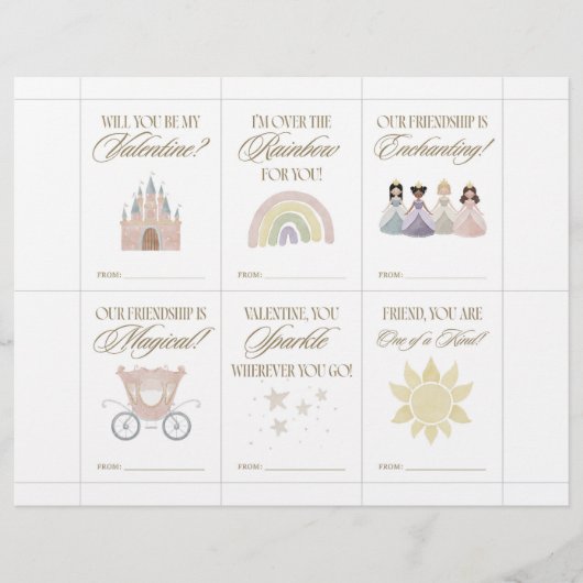 Prinses Valentijnskaarten voor Kinderen Briefhoofd (Voorkant)