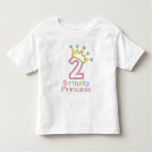 prinses van 2 jaar, 2 jaar oud, kinder shirts (Voorkant)