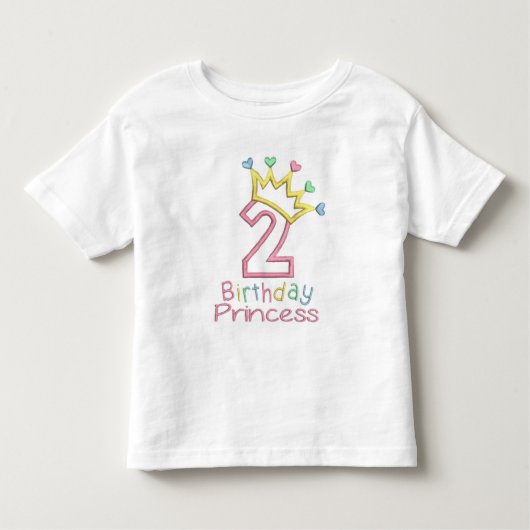 prinses van 2 jaar, 2 jaar oud, kinder shirts (Voorkant)
