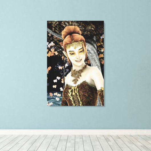 Prinses van de herfst canvas afdruk (Insitu (Houten vloer))