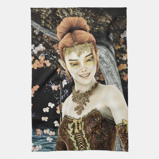 Prinses van de herfst theedoek (Verticaal)