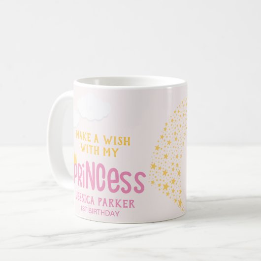 Prinses van de sterren, een magische wens koffiemok (Voorkant links)