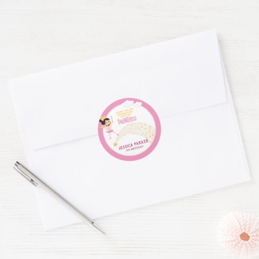 Prinses van de sterren, een magische wens ronde sticker (Envelop)