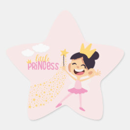 Prinses van de sterren, een magische wens ster sticker