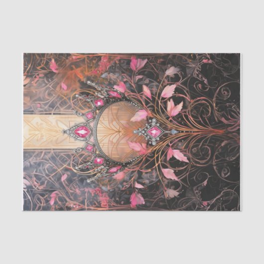 Prinses van de Wereld, Koninklijk Roze Art Deco Tissuepapier (Voorkant)