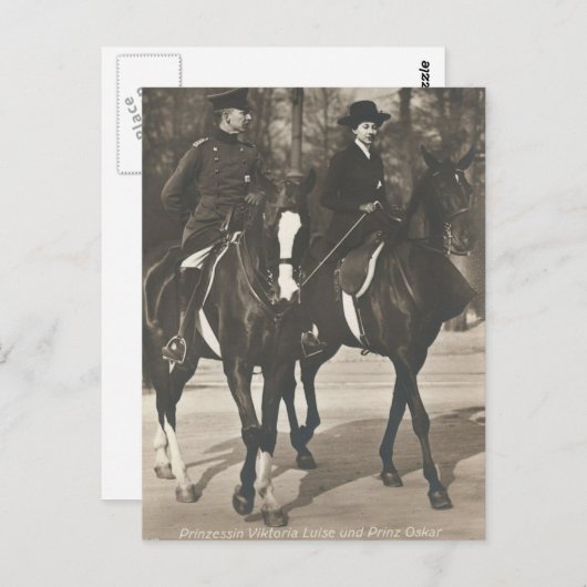 Prinses van Duitsland rijdend paard sidesaddle #05 Briefkaart (Voorkant / Achterkant)