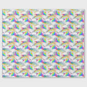 Prinses van het bos Regenboog Starburst Eenhoorn Cadeaupapier (Vlak)