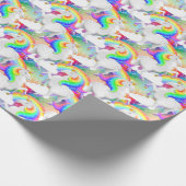 Prinses van het bos Regenboog Starburst Eenhoorn Cadeaupapier (Hoek)
