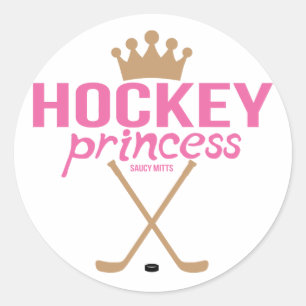 Prinses van het Hockey van meisjes de Roze Ronde Sticker