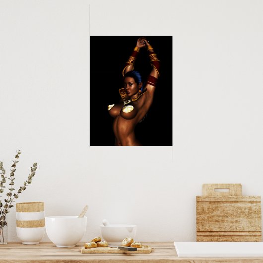 Prinses van Mars Fantasy Girl Poster (Keuken)