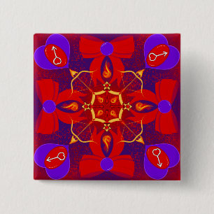 Prinses van Mars Vierkante Button 5,1 Cm