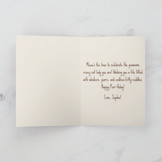 Prinses van wilde katten Grappige kattenliefhebber Kaart (Binnen)