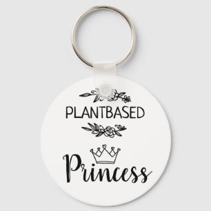 Prinses vegan, op basis van plant, met kroonbloem sleutelhanger