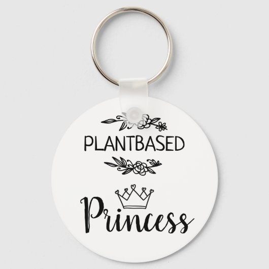 Prinses vegan, op basis van plant, met kroonbloem sleutelhanger (Voorkant)