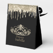Prinses Verjaardag - Gouden Tiara kroon Bedankdoosjes (Achterkant)