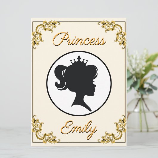 Prinses Verjaardag Hare Koninklijke Hoogheid Naam  Kaart (Staand voorkant)