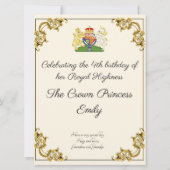 Prinses Verjaardag Hare Koninklijke Hoogheid Naam  Kaart (Achterkant)