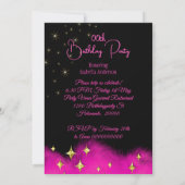 Prinses Verjaardag Hot Pink Glitter Hoge Hakken Kaart (Achterkant)