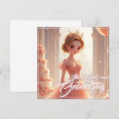 Prinses verjaardag in roze droomjurk (Voorkant / Achterkant)
