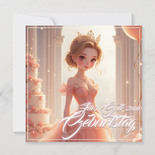 Prinses verjaardag in roze droomjurk (Voorkant)