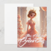 Prinses verjaardag in roze droomjurk (Voorkant / Achterkant)