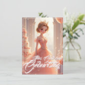Prinses verjaardag in roze droomjurk (Staand voorkant)