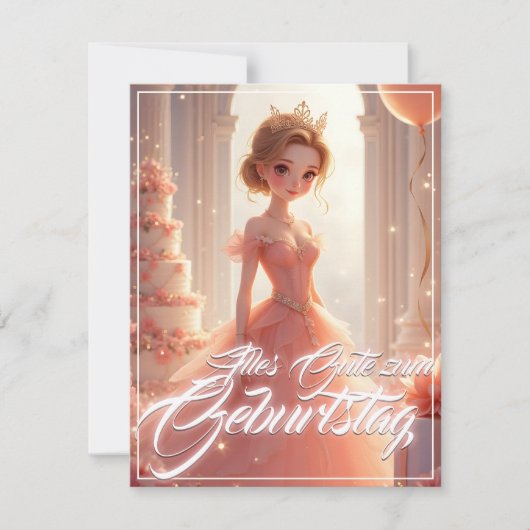 Prinses verjaardag in roze droomjurk (Voorkant)