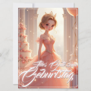 Prinses verjaardag in roze droomjurk