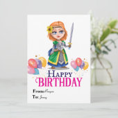 Prinses Verjaardag Kaart (Staand voorkant)