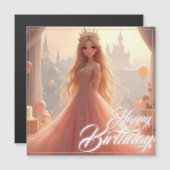 Prinses Verjaardag Kaart in Roze (Voorkant / Achterkant)