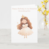 Prinses Verjaardag Kaart voor kleindochters (Gele Bloem)