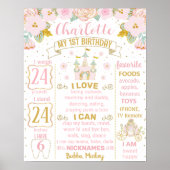 Prinses Verjaardag mijlpaal krijtbord feest 1062 Poster (Voorkant)