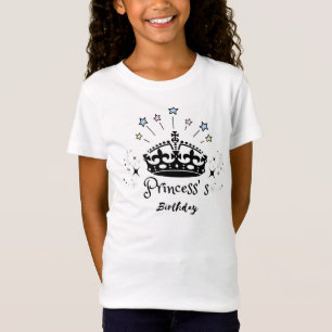 Prinses verjaardag -  minimalistische retro kroon t-shirt