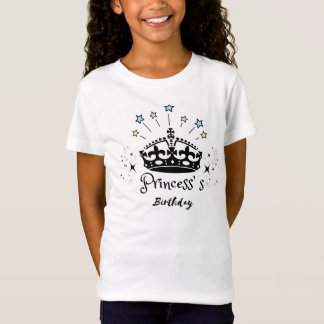 Prinses verjaardag -  minimalistische retro kroon t-shirt