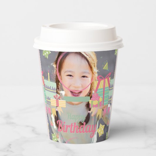 prinses verjaardag papieren bekers (Achterkant)