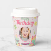 prinses verjaardag papieren bekers (Voorkant)