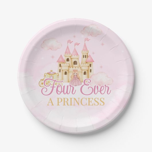 Prinses Verjaardag Papieren Bordje (Voorkant)