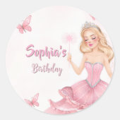 Prinses Verjaardag Ronde Sticker (Voorkant)