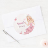 Prinses Verjaardag Ronde Sticker (Envelop)