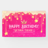 Prinses Verjaardag Roze Banner (Horizontaal)