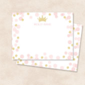 Prinses Verjaardag Roze en Gouden Stippen Statione Notitiekaartje